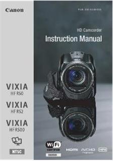 Canon Vixia HF R50 manual. Camera Instructions.